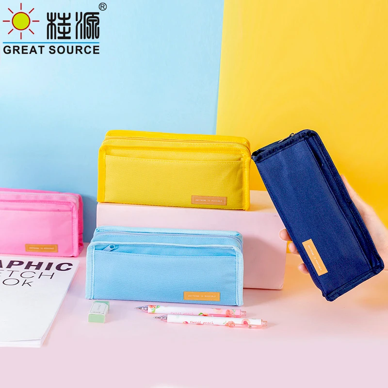 

Big Pencil Bag Stationery Organizer Bag Oxford Fabric Big Space Ziplock Closer(2PCS)