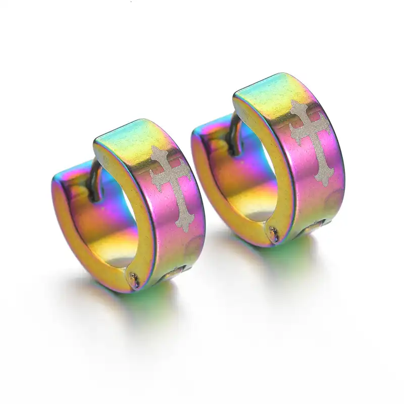 Панк маленькие кольца-серьги серебро золото черный серьга-Кольцо из нержавеющей стали серьги для ушей серьги для женщин мужчин рождественские ювелирные изделия