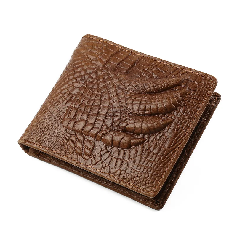 

Full-grain Leather Retro Wallet Genuine Leather Crocodile Pattern Men Coin Purse Wallet Fashion