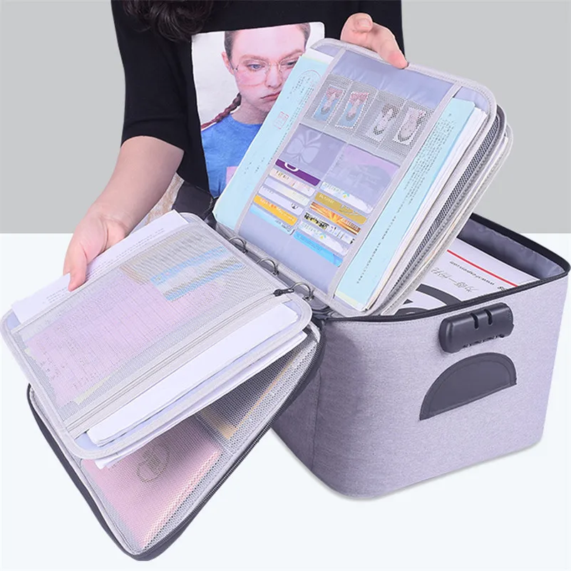

High Quality Large Capacity Document Storage Bag Box Waterproof Document Bag Organizer Papers Storage Pouch Travel File Bag