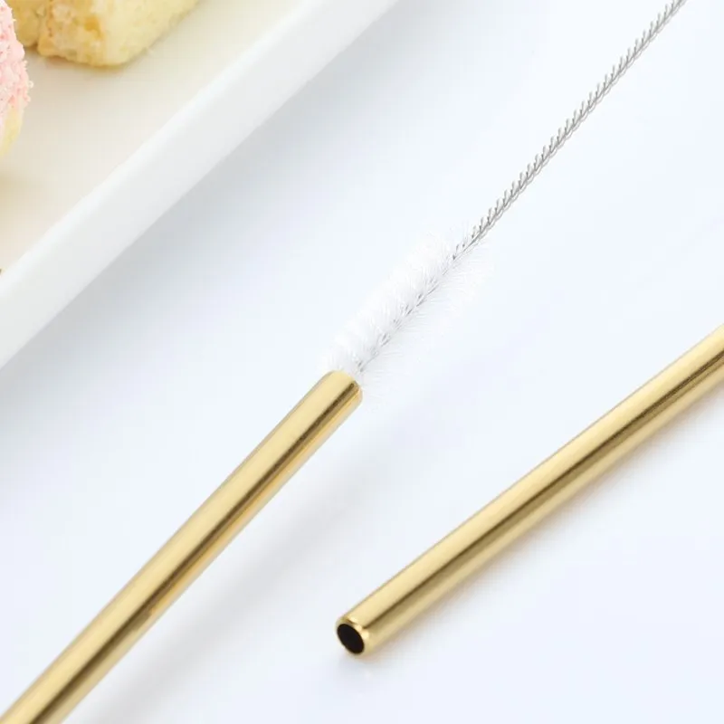 304 набор соломинок из нержавеющей стали Lucky Cat-Spoon вилка металлическая соломинка прямая изогнутая соломинка для коктейлей позолоченная