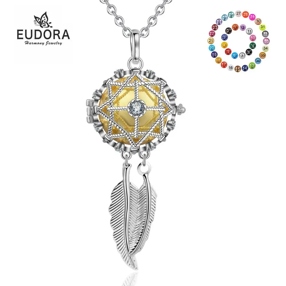 Ювелирные изделия Eudora K259N20 для женщин подвеска в виде клетки Ловца снов с шариком