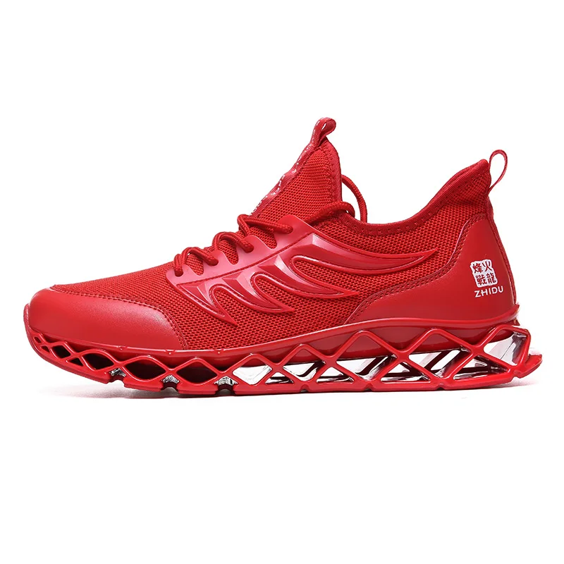 Новое лезвие спортивная обувь для мужчин противоскользящие демпфирования классная подошва Прогулки Треккинг Досуг легкие бег Zapatills кроссовки - Цвет: Red2238