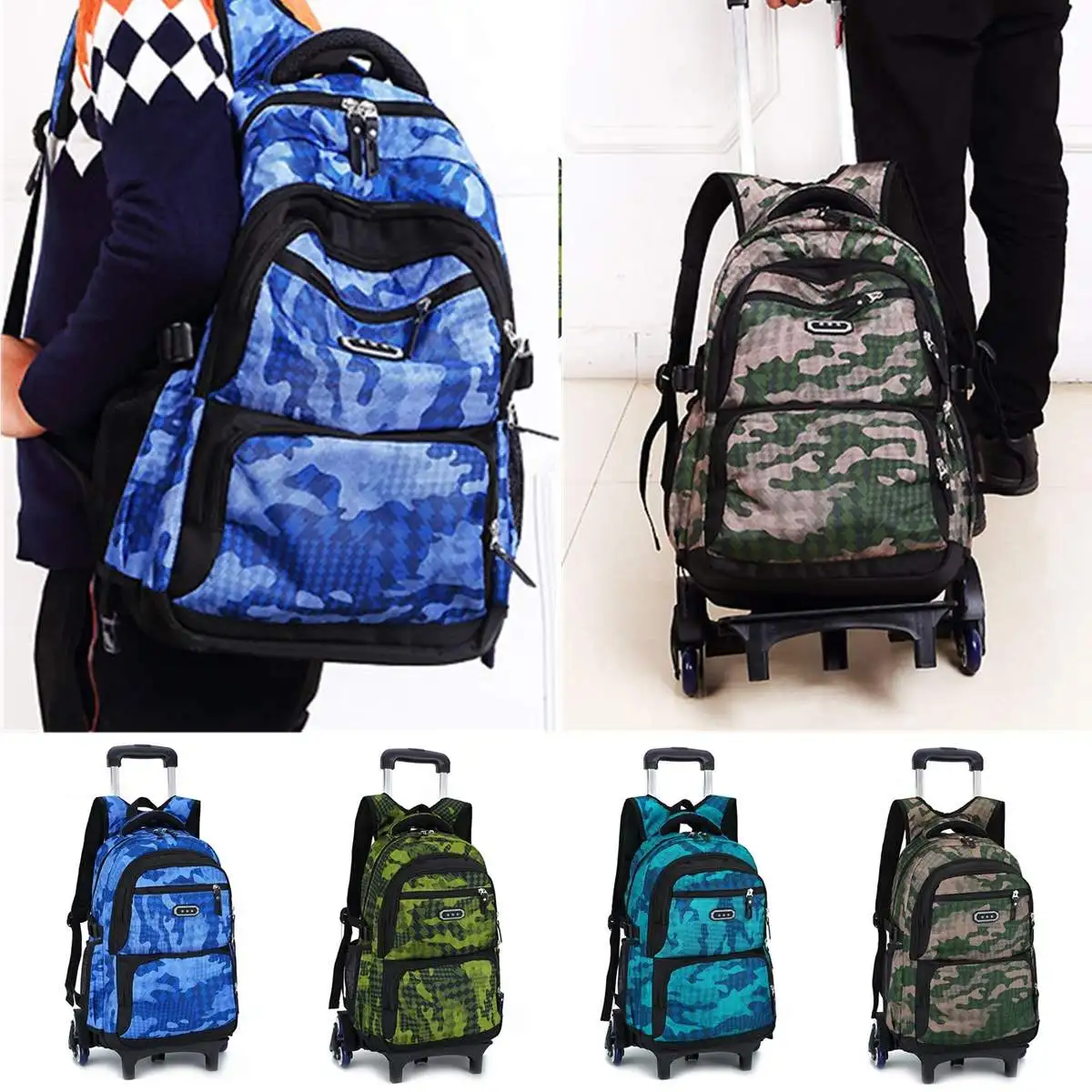 backpack with spinner wheels