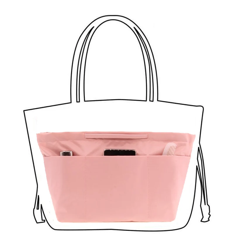 Розовая сумка-Органайзер, женская сумка-вкладыш, сумочка-кошелек, большая дамская сумочка для косметики, органайзер, женская сумочка