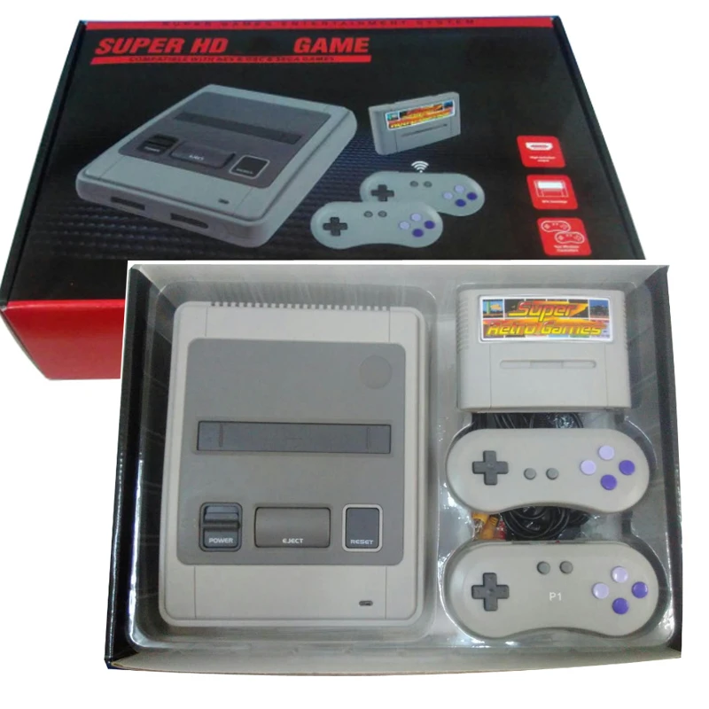 HDMI 518 Retro TV Video Game Console ForSnes Game Cartridges with 2 Wireless+1 Wired Gamepads Free Game Card with 518 Games