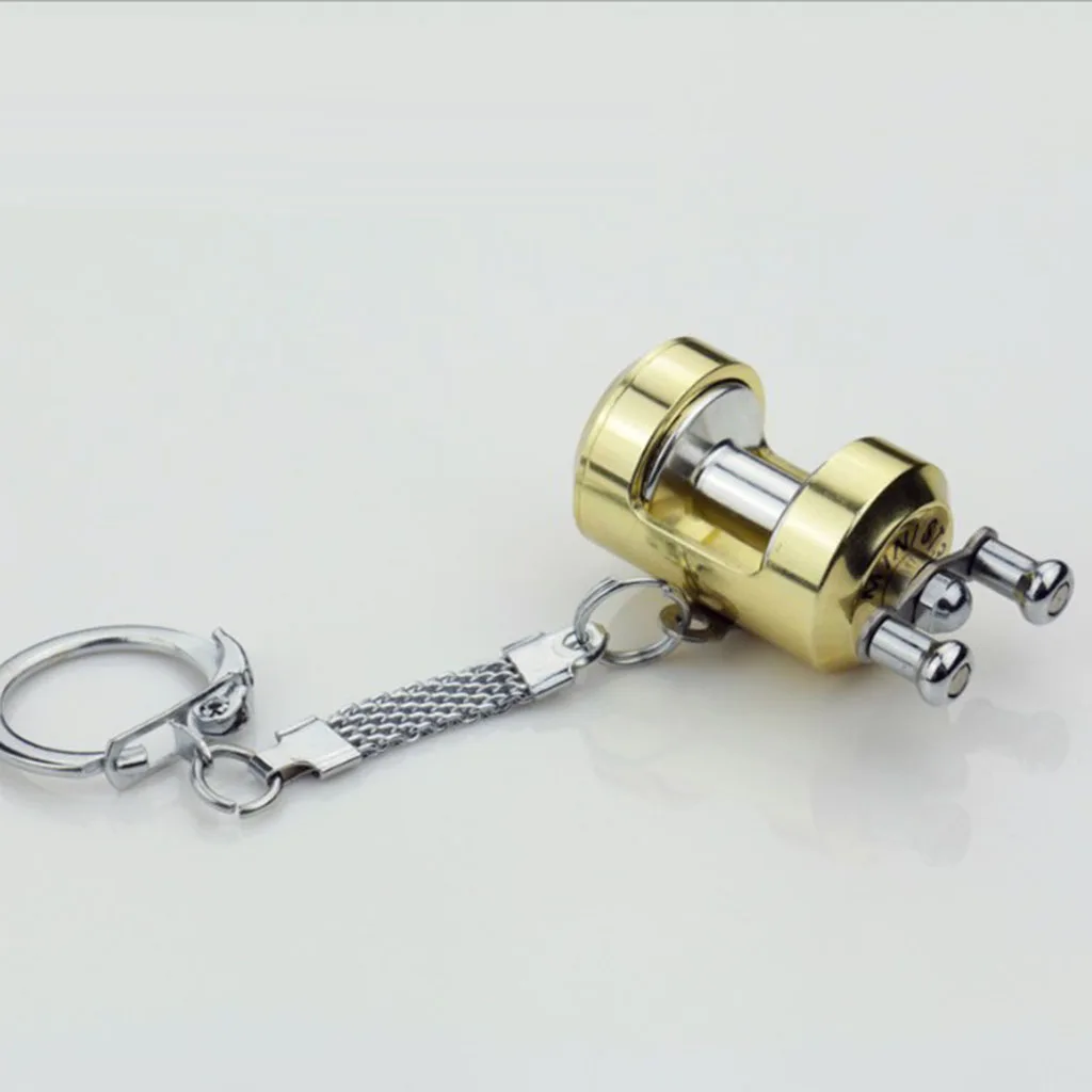 

Cool Trolling Reel Model Mini Fishing Reel Keychain Key Ring Novelty Gift