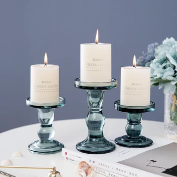 

Crystal Candle Holders Glass Modern Creative Nordic Garden Retro Wedding Romantic Minimalist Portavelas Home Decor BY50CH