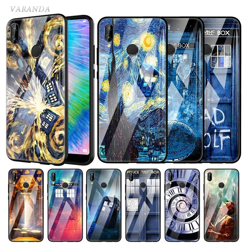 

Box Doctor Who Van Gogh Glass Case For Huawei P20 P30 P10 Lite P Smart 2019 Mate 30 20 X 10 Pro Tempered Couvre Phone Coque