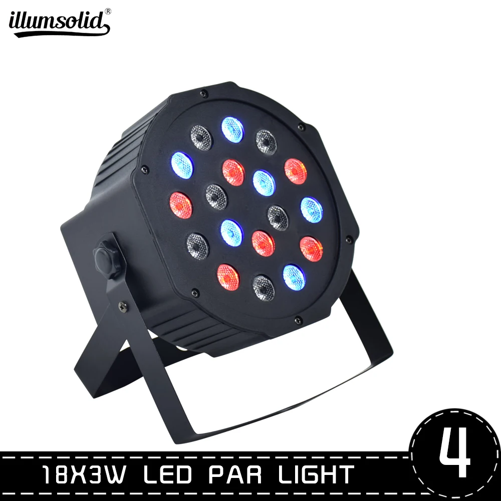 

PAR LED 18X3W Stage Lighting for Club DJ Show Disco Party Strobe DMX-512 4PCS/LOT