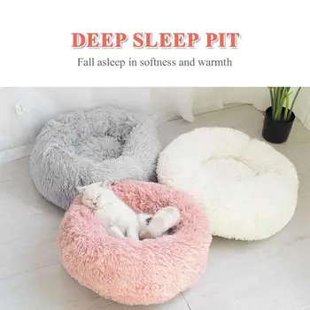 

Round Shape Soft Pet Sleep Blanket Cat Nest Warm Type Bed House Creative Puppy Winter Dog Bed Plush
