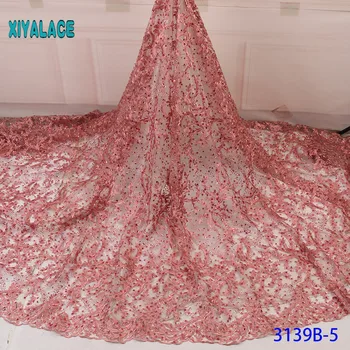 

Luxury African Mesh Lace Fabrics Organza lace fabric 2019 High Quality Nigerian French Tulle Lace with Net Lace Fabric YA3139B-5