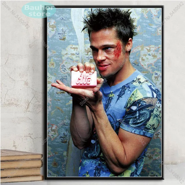 Fight Club Brad Pitt Classic Movie Poster Canvas Painting Wall Art Picture  For Living Room Home Decor Posters And Prints - Painting & Calligraphy -  AliExpress