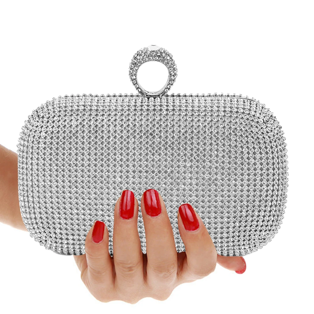 Free shipping  Evening Clutch Fashionable Bags Diamond-Studded Bag with Chain Shoulder Bag Women's Handbags Wallet