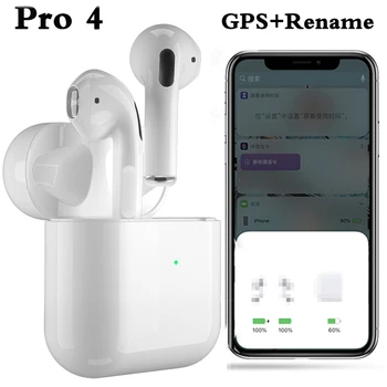 

LS MIni pro 4 TWS Airpodering Support Rename GPS Wireless Headphones Earbuds Bluetooth Earphone PK i90000 i12