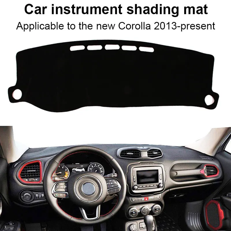 Dashboard Mat Sun Cover Pad Non-Slip Dashboard Cover Shade Left Helm Silicone Slip No Logo for Toyota Corolla 2013-Present