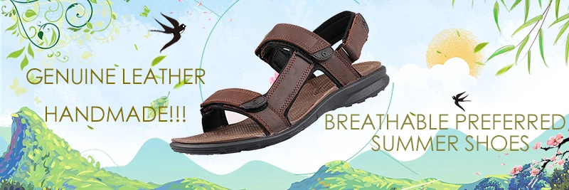 GRITION/мужские сандалии из натуральной кожи; летняя пляжная обувь; дышащие прогулочные удобные легкие европейские сандалии с открытым носком