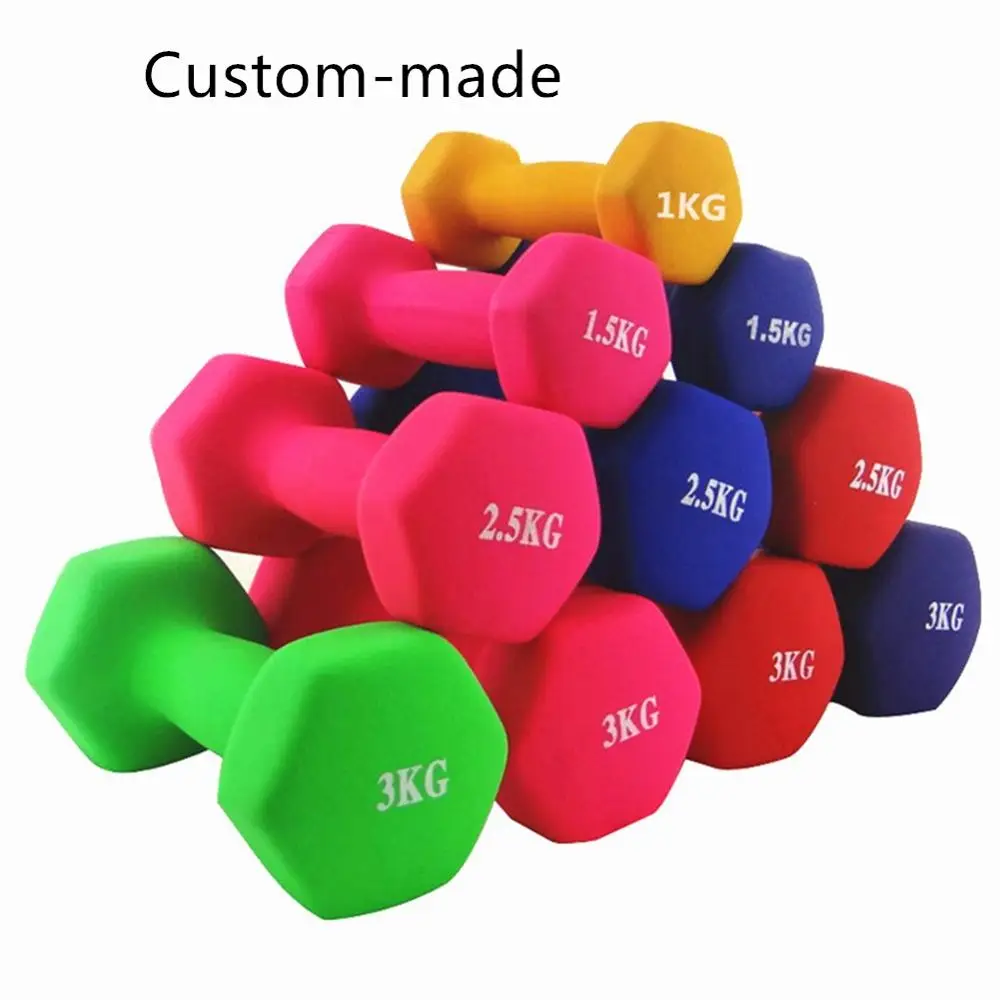Hexagonal Frosted Dumbbell for Women, Schoolgirl and Child, Aerobics, Crossfit Gym, Fitness Exercise, Workout, 1 Pc, 1.5kg, 1kg