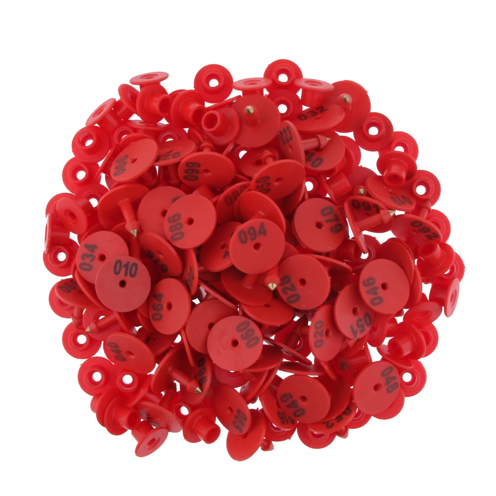 6-Color 600PCS Numbered Livestock Ear Tag For Pig Cow Cattle Goat Sheep, safe to animals; brass ear stud never rust