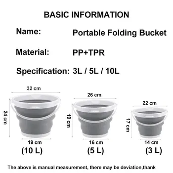 

Folding Water Bucket Upgrade with Reinforce Ring Camping Kitchen Fishing Barrels Collapsible Collapsible Foldable Bath Car Wash