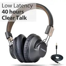 Avantree Audition Pro 40 H Bluetooth Over Ear Headset with Microphone for Home Office, Conference Call, APTX Low Latency