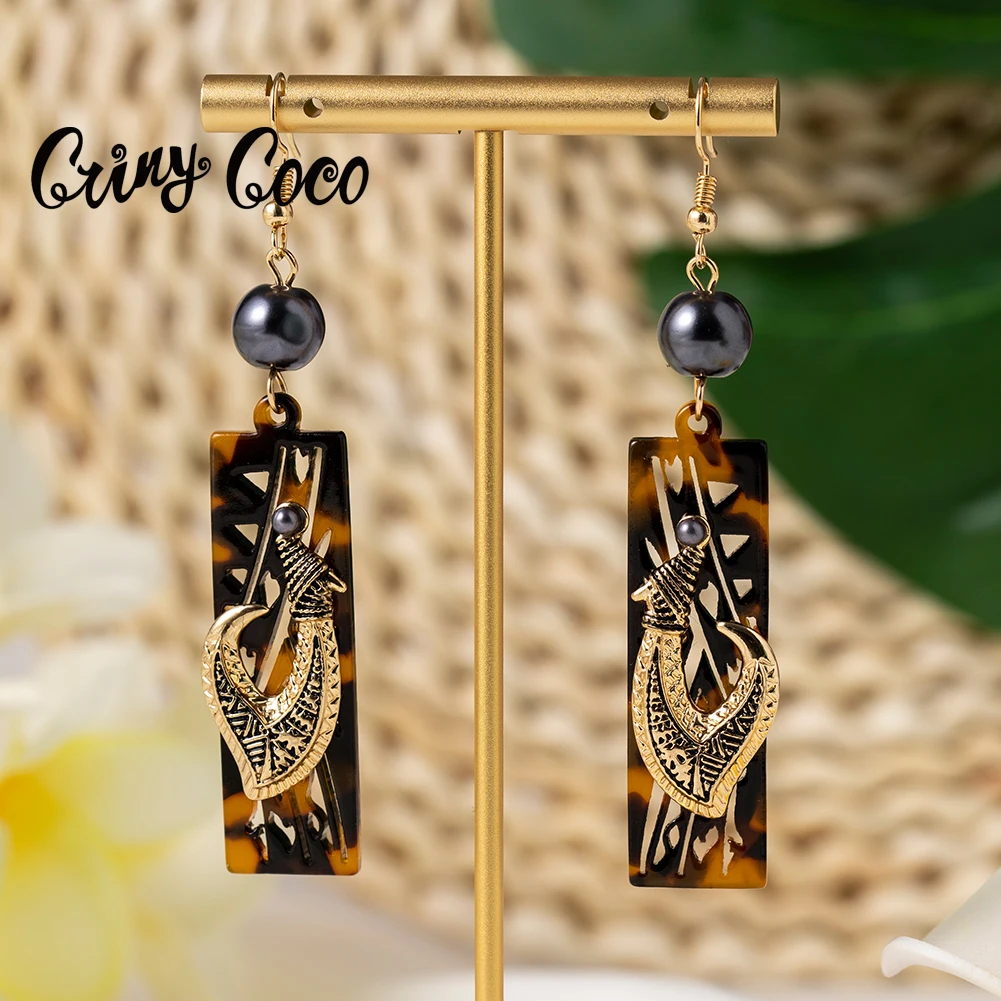 Acrylic Earrings Hawaiian Acrylic Australia Designer Earrings Earring Accessories African Polynesian Jewelry Earring Women's Earrings for Women
