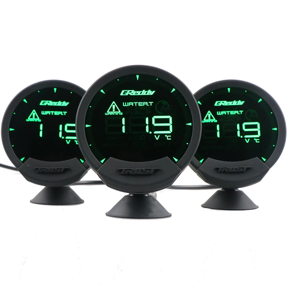 7-color GReddi Sirius OBD pressure gauge LCD 74mm turbo speed volt water oil temperature fuel pressure RPM air fuel ratio gauge