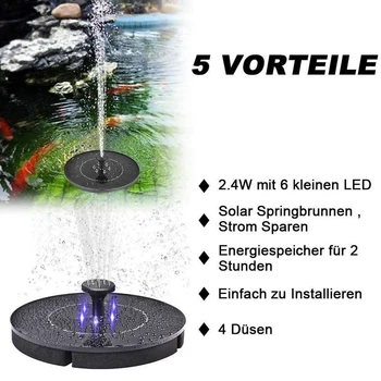 2.4W Solar Fontein Led Tuin Fontein Zwembad Zwembad Decoratie Zonnepaneel Powered Fontein Pomp Tuin Decoratie