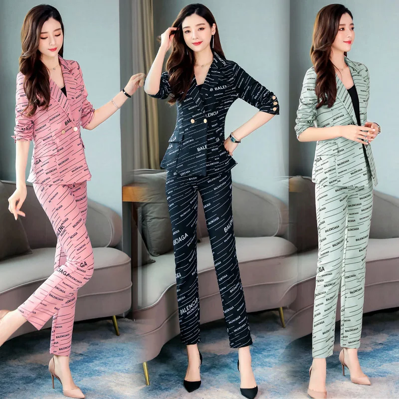

Set/Suit Skirt 2019 Autumn Trend Simple Cool Elegant Slimming Slim Fit Versatile Pocket Solid Color Printed