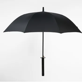 

Anime Warrior Automatic Japan Creative Sword Handle Umbrella Black Windproof Rain Or Shine Dual Purpose Rain Long Umbrella
