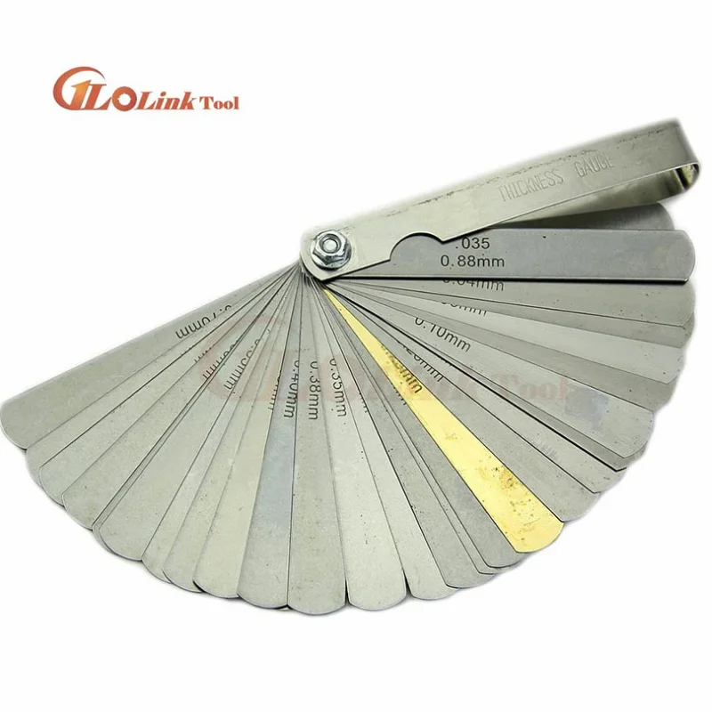32pcs in 1 Feeler Gauge 0.04-0.88mm Stainless Steel Gap Gauge High Precision Foldable Measuring Tool Plug