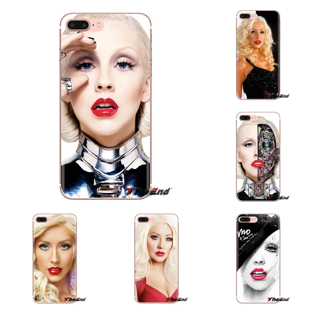 For Huawei Nova 2 3 2i 3i Y6 Y7 Y9 Prime Pro GR3 GR5 2017 2018 2019 Y5II Y6II TPU Shell Case Christina Aguilera Red Lips Collage |