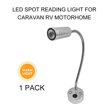 

Caravan 12V 3W LED Spotlight Boat Van 3000k Warm Reading Lamp Motorhome Interior Lamp Bedside Light For RV Camper Trailer Home