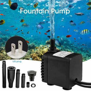 

Fish Tank Flow Adjustable Home Accessories Low Noise With LED Light Aquarium Spout Portable Fountain Pond Submersible Water Pump