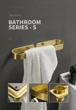 

Non perforated towel rack toilet wall hanger single pole towel pole gold space aluminum ring 30 / 40 / 50 / 60cm