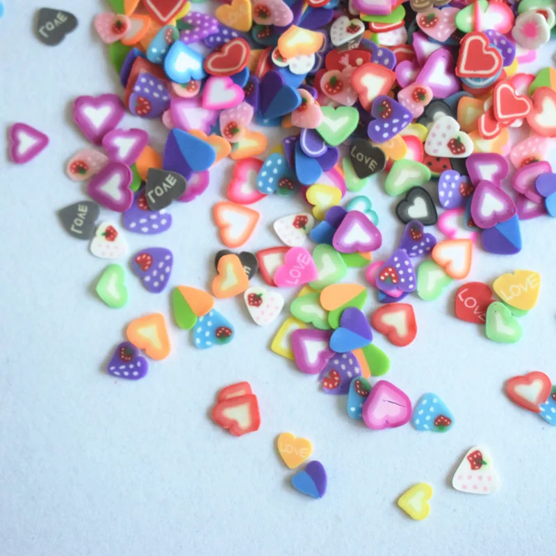 50g 1bag 3D Polymer Clay Tiny Fimo Cute Apple Orange Plum Blossom Kiwi Fruit Design Slices 5