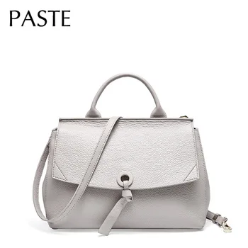 

2020 New Chic Business Style Women's Cover Flap Bag Natural Cow Leather Female Handbag High Quality Office OL Shoulder Bag