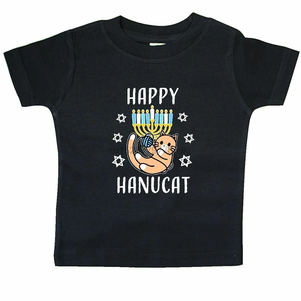 Inktastic счастливый Hanucat с Менора Детская футболка надписью Ханука Юмор забавный кот
