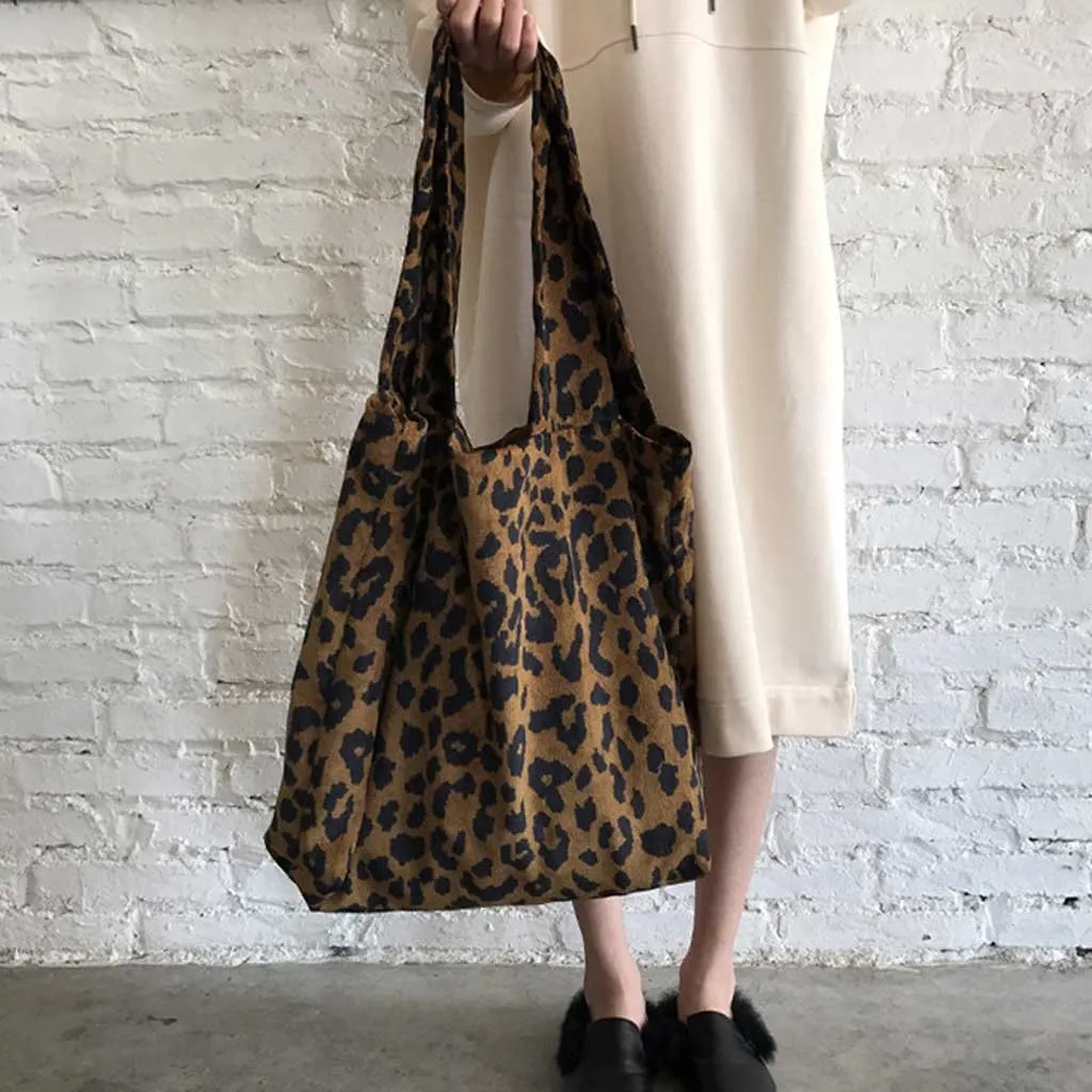 Женская сумка для покупок с леопардовым принтом, мягкая складная сумка для покупок, сумки для пляжа, сумки-шопперы для женщин, продуктовые сумки для покупок reciclaje