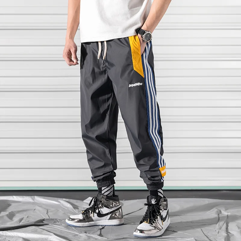 

2020 Spring Main Push Japanese-style Rolling Door Thin Printed Contrast Color Capri Pants M-5x Hk125