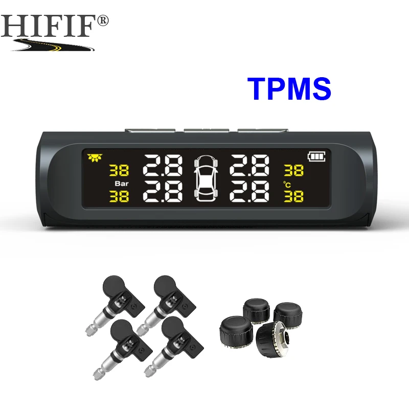 Автомобильные TPMS система контроля давления в шинах солнечная энергия цифровой