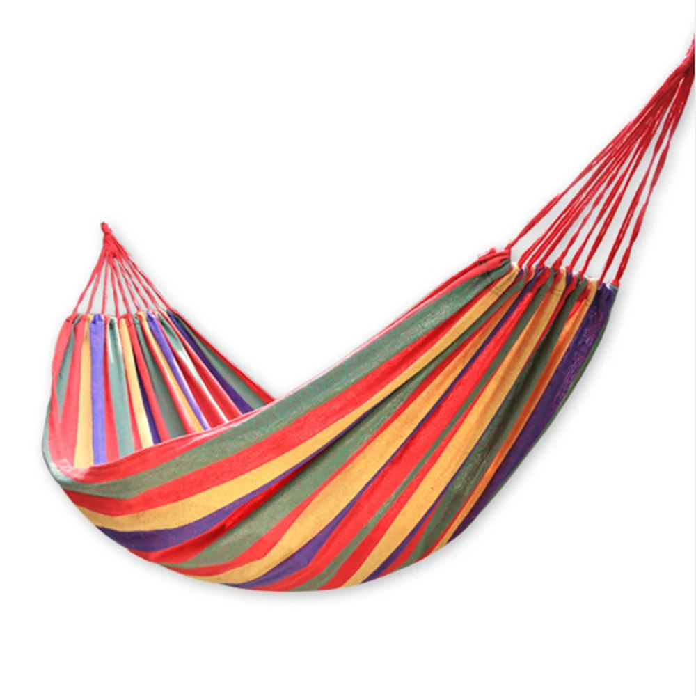 

Portable Hammock Outdoor Hammock Garden Sports Home Travel Camping Swing Canvas Stripe Hang Bed Hammock