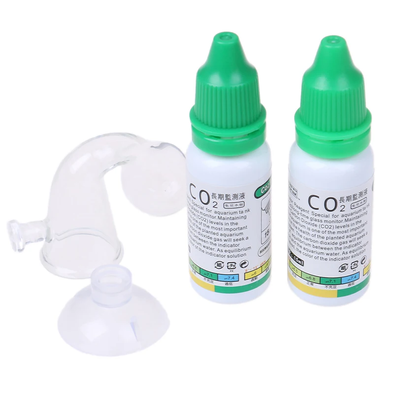 1Set Aquarium CO2 Indicator Drop Checker Solution Long Term Monitor Test Fish Tank Glass Aquatic Co2 Tester Plant Diffuser