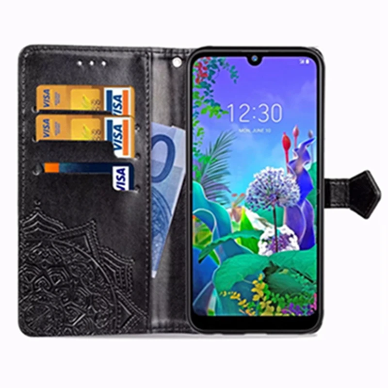 

Mandala Flower PU Leather Flip Case Wallet Card Cell Phone Cover for LG W10 W30 W30 PRO K50 Q60