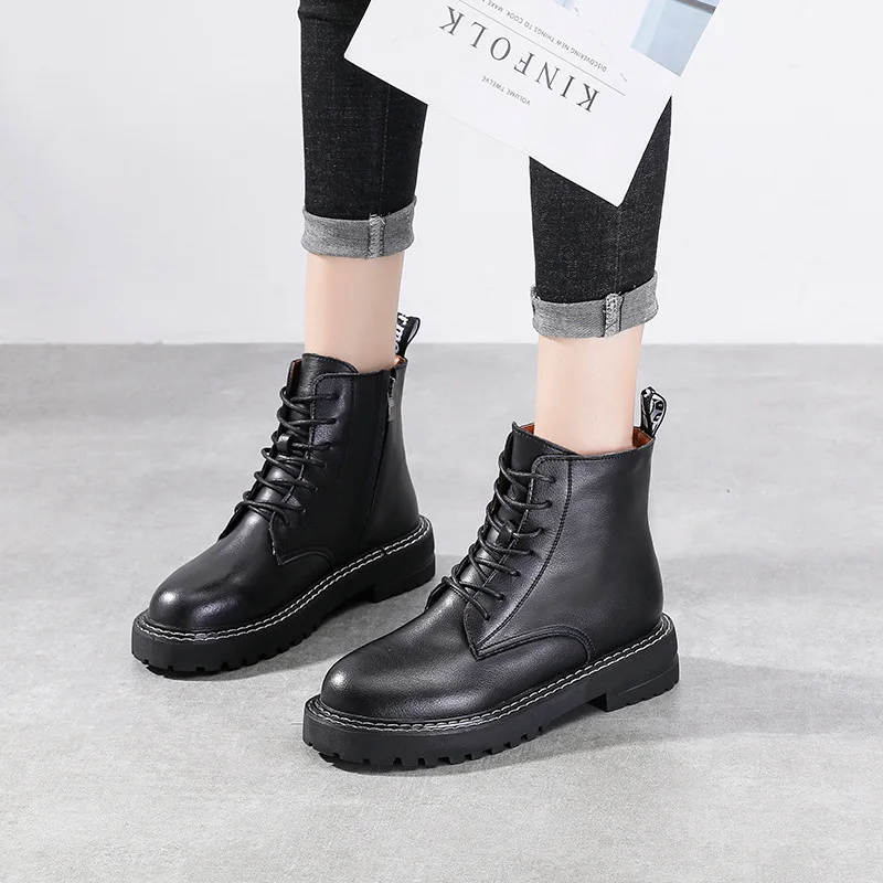 

Centennial Martin Boots Women's British-Style Short Boots Autumn & Winter 2019 New Style Students Genuine Leather Boots WOMEN'S