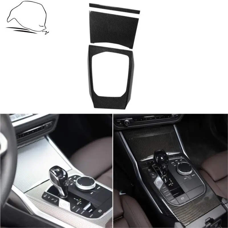 

For BMW 3 Series G20 G28 2019-2020 Carbon Fiber Gear Shift Surround Cover Trim Center Console Storage Sticker Car Accessories