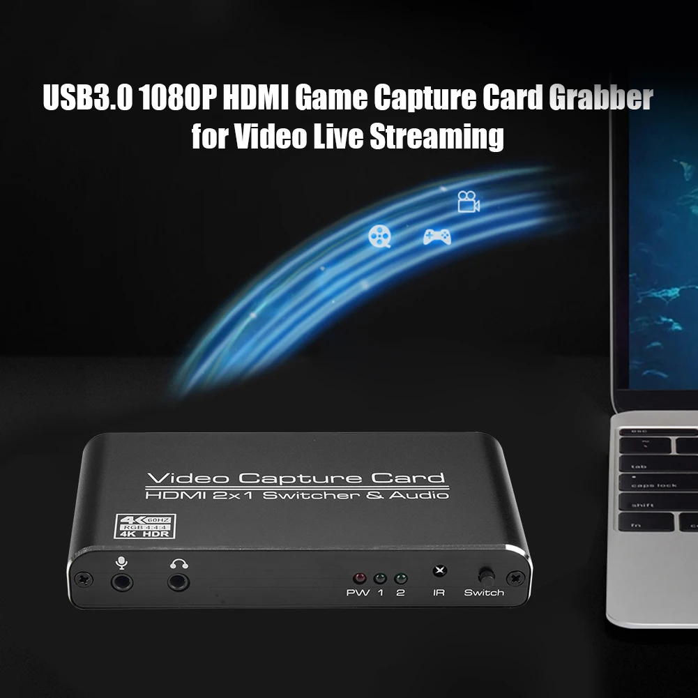 HD 1080P USB 3.0 HDMI Video Capture Card 2X1 Loop