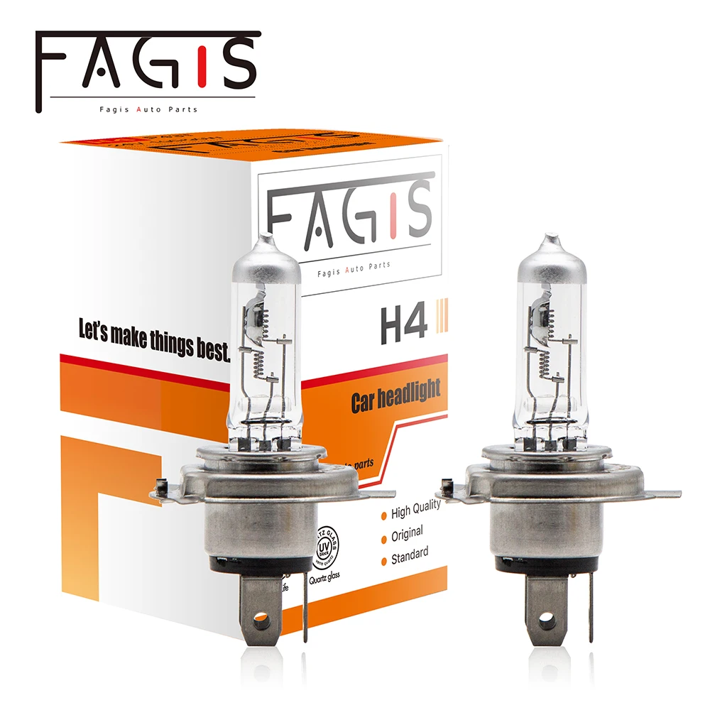 Fagis 2 шт. H4 HB2 9003 24V 75/70W P43T прозрачные фары для грузовиков Автомобильные галогеновые