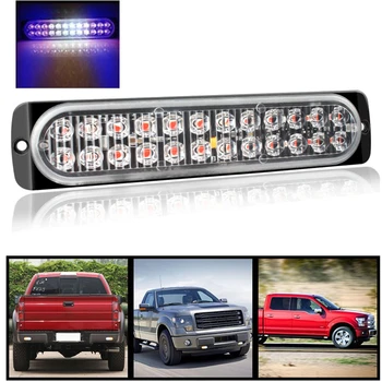 

2pcs 24 LED Blue&White Car Strobe Light Flash Police Warning Safety Lamp AA