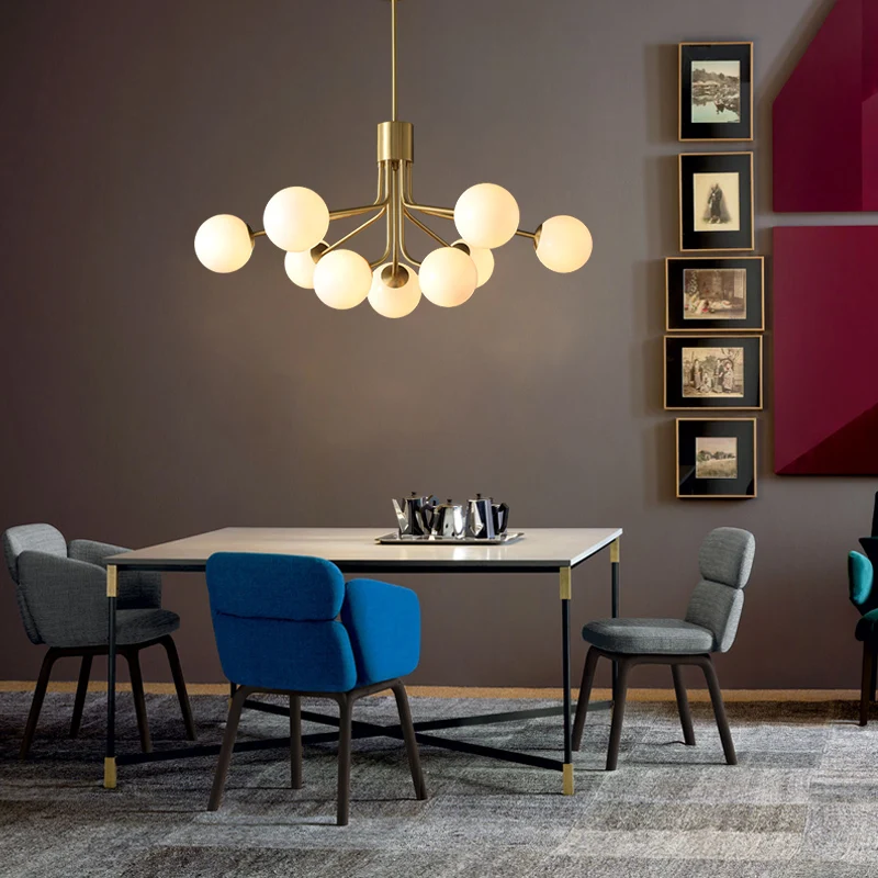 

Modern Chandelier Lighting For Living Room Nordic Glass Ball Chandelier Decor Branch Light Fixture LED Lamp Indoor